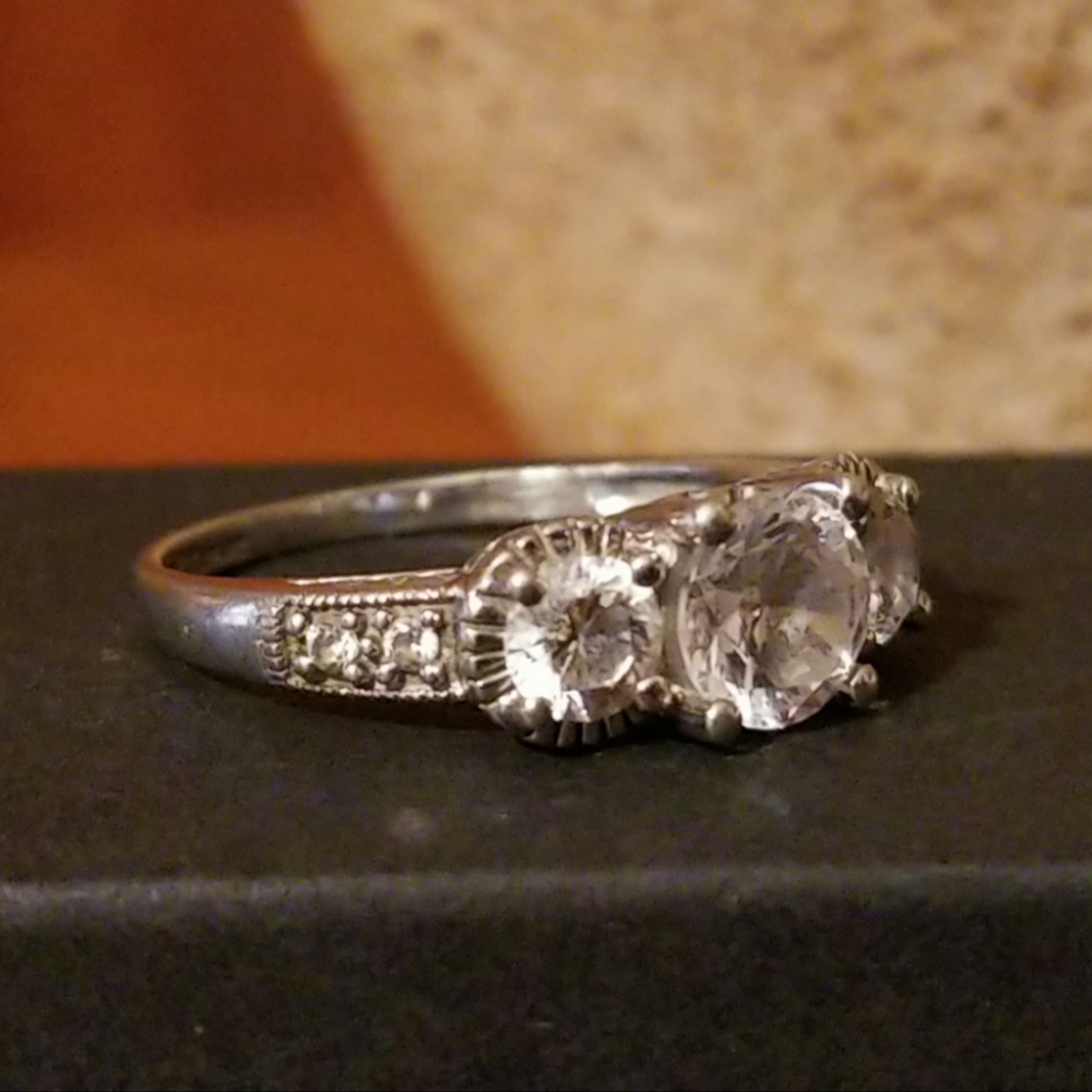 Xavier Sterling Silver And Simulated Diamond Ring - image 8
